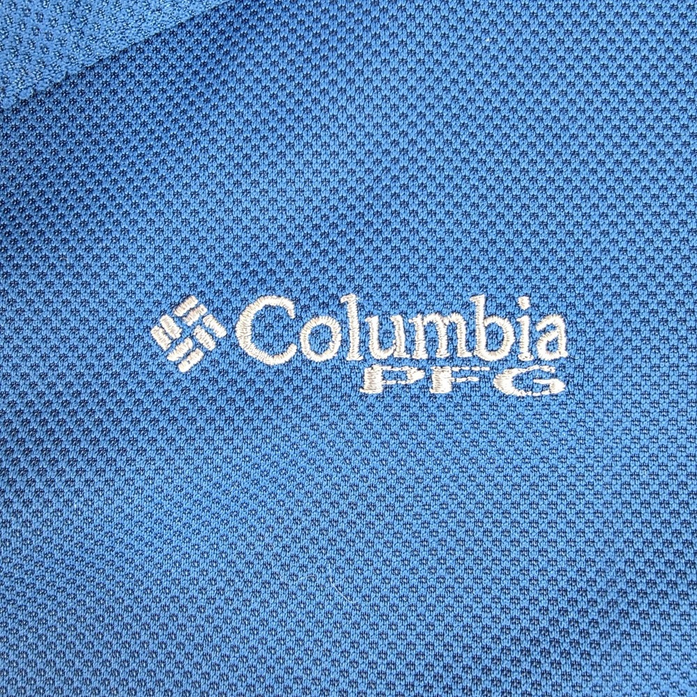 Columbia Polo Shirt Mens Large PFG Perfect‎ Cast Blue Vented Omni-Shade XM6930 - Picture 4 of 15